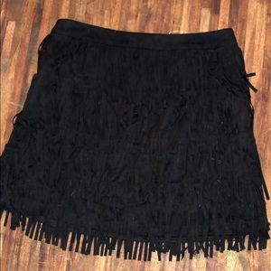 Black pho suede mini skirt